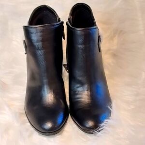 𝅺libby edelman block heel black ankle Booties  boots sz 8.5 NEW